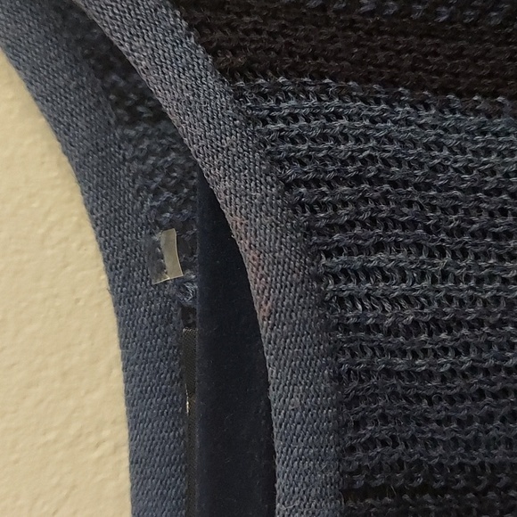 NIC+ZOE Navy Striped Boatneck Pullover Fringed Linen Sweater - Picture 7 of 11